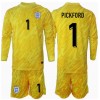 England Jordan Pickford #1 Torwart Auswärtstrikot EM 2024 Langarm (+ kurze hosen)